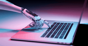 robotic hand sending automated queries